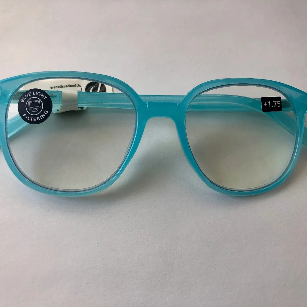 NEW from Anthropologie Blue Fruit Punch‎ Blue Light Filtering Glasses +1.75